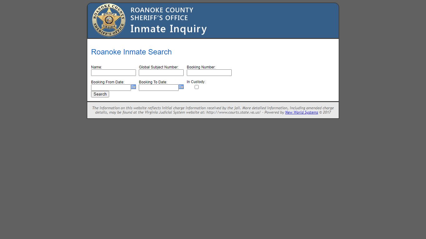 Roanoke Inmate Search